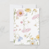 Pastel Little Wildflower Meisje 1e verjaardag Bedankkaart (Achterkant)