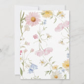 Pastel Little Wildflower Meisje 1e verjaardag Kaart (Achterkant)