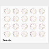 Pastel Little Wildflower Meisje 1e verjaardag Ronde Sticker (Vel)