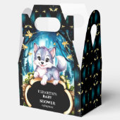 Pastel Little Wolf Baby shower Bedankdoosjes (Geopend)