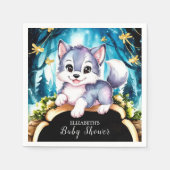 Pastel Little Wolf Baby shower Servet (Voorkant)