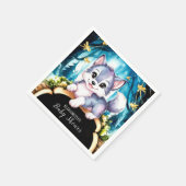 Pastel Little Wolf Baby shower Servet (Hoek)