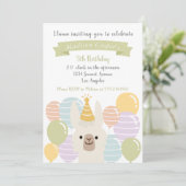 Pastel Llama en Balloons Birthday Kaart (Staand voorkant)