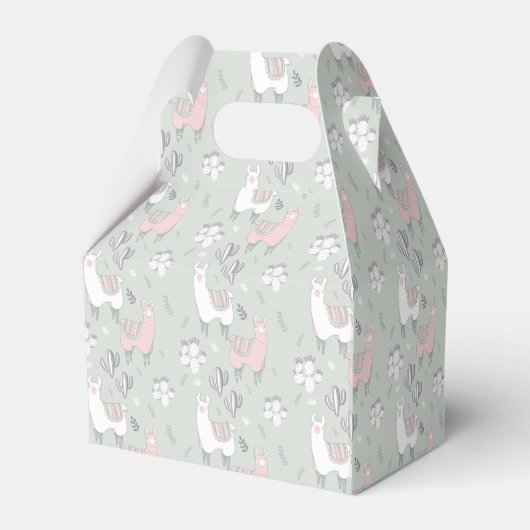 Pastel Llama Pattern Bedankdoosjes (Achterkant)
