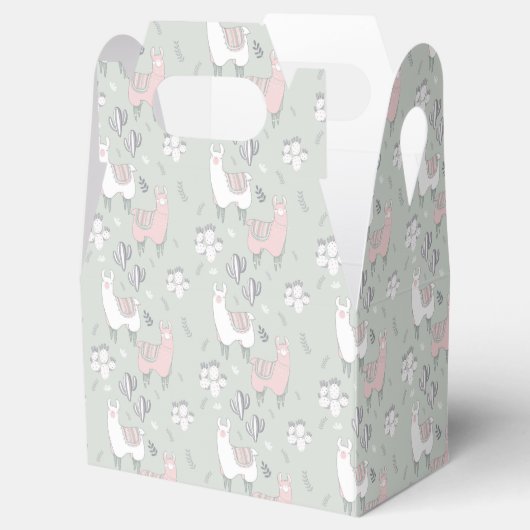 Pastel Llama Pattern Bedankdoosjes (Geopend)