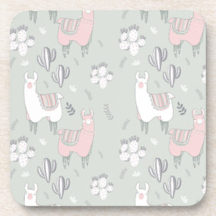 Pastel Llama Pattern Bier Onderzetter