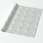 Pastel Llama Pattern Cadeaupapier (Uitgerold)
