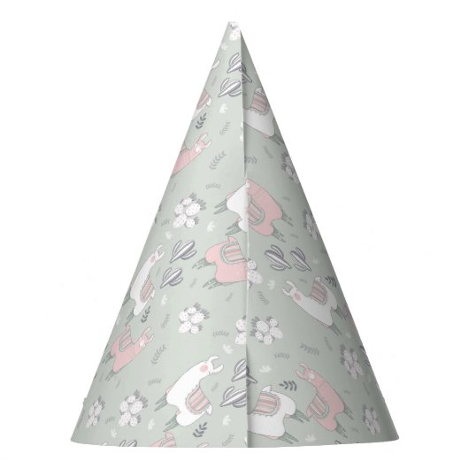 Pastel Llama Pattern Feesthoedjes (Achterkant)