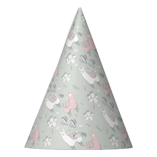 Pastel Llama Pattern Feesthoedjes (Links)