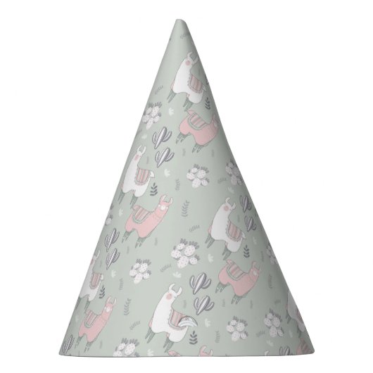 Pastel Llama Pattern Feesthoedjes (Rechts)