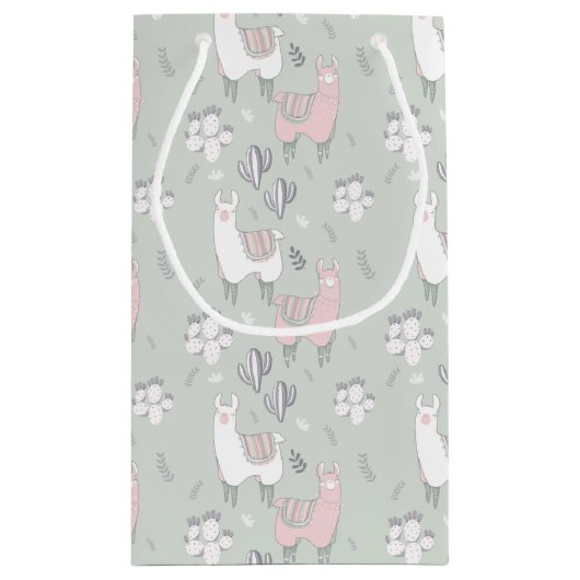 Pastel Llama Pattern Klein Cadeauzakje (Achterkant)