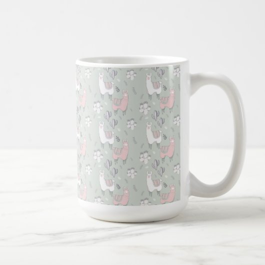 Pastel Llama Pattern Koffiemok (Rechts)