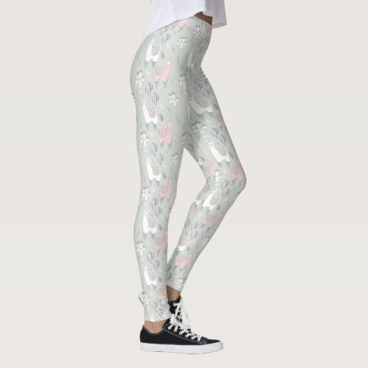 Pastel Llama Pattern Leggings (Rechts)
