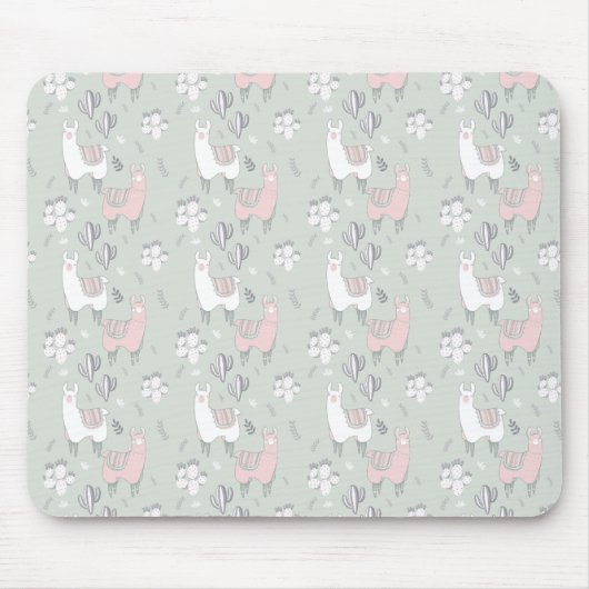 Pastel Llama Pattern Muismat (Voorkant)