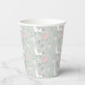 Pastel Llama Pattern Papieren Bekers (Voorkant)