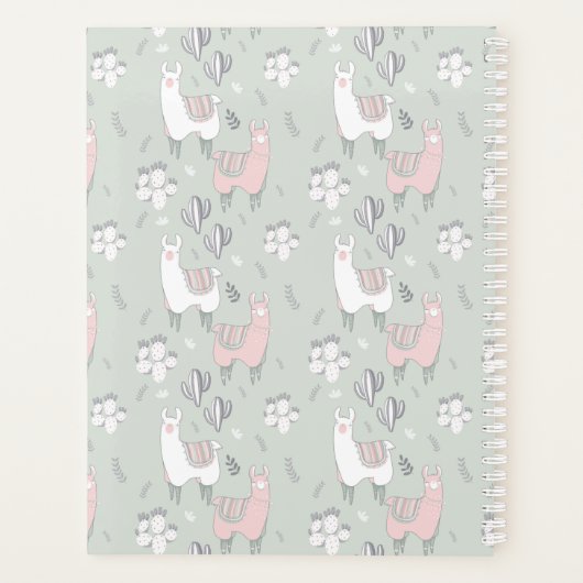 Pastel Llama Pattern Planner (Achterkant)