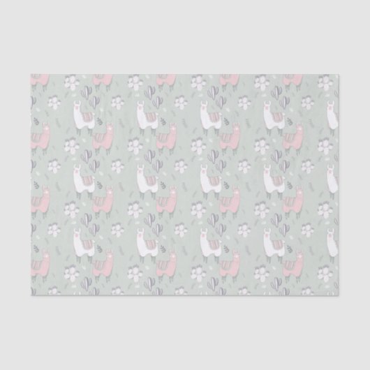 Pastel Llama Pattern Tissuepapier (Voorkant)