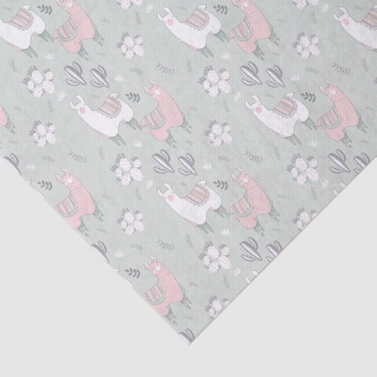 Pastel Llama Pattern Tissuepapier (Detail)
