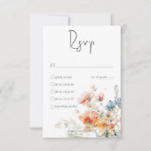 Pastel Losse Wildbloemen Moderne bruiloft RSVP Kaartje (Voorkant)