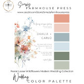 Pastel Losse Wildbloemen Moderne bruiloft RSVP Kaartje