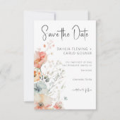 Pastel Losse Wildbloemen Moderne bruiloft Save The Date (Voorkant)
