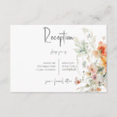 Pastel Losse Wildbloemen Moderne receptie Informatiekaartje (Voorkant)