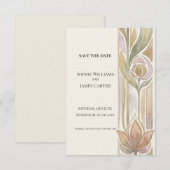 Pastel Lotus Art Nouveau Save The Date (Voorkant / Achterkant)