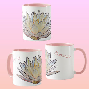 Pastel Lotus Bloesem Waterlelie Botanische Bloemen Mok