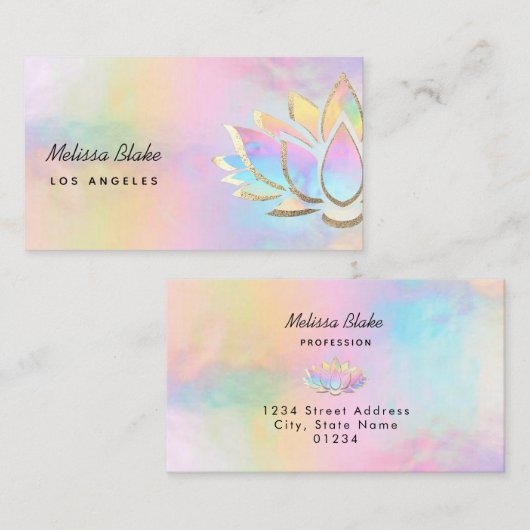・pastel lotus design visitekaartje (Voorkant / Achterkant)