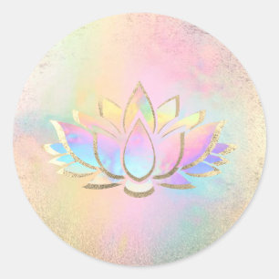 · Pastel Lotus Flower logo Classic Ronde sticker