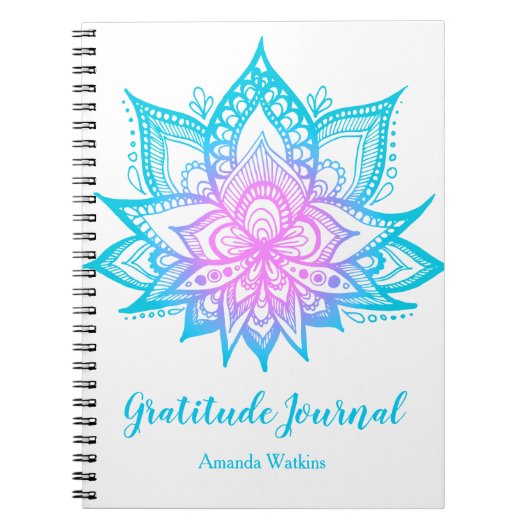 Pastel Lotus Flower Meditation Gratitude Journal Notitieboek (Voorkant)