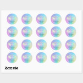 Pastel Lotus logo op paarse helling Ronde Sticker (Vel)
