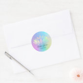 Pastel Lotus logo op paarse helling Ronde Sticker (Envelop)