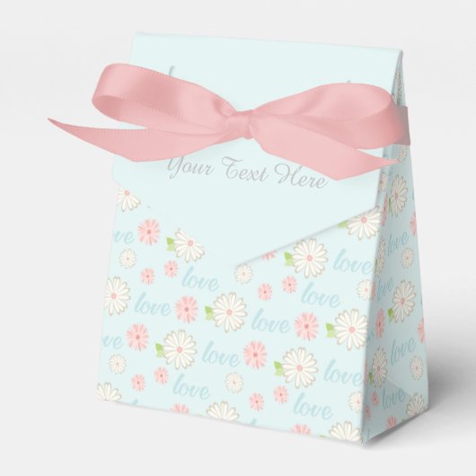 Pastel Love and Flowers Pattern Custom Text Bedankdoosjes (Voorkant Zijde)
