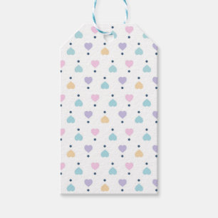 Pastel Love Hart Patroon Cadeaulabel