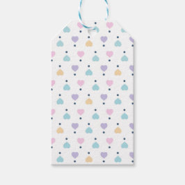 Pastel Love Heart Patroon Cadeaulabel