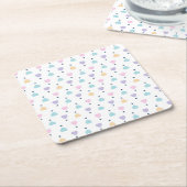 Pastel Love Heart Patroon Kartonnen Onderzetters (Schuin)