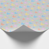 Pastel love Heart Pattern Gift Wrap Cadeaupapier (Hoek)