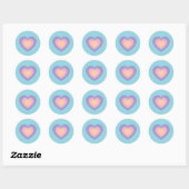 pastel love heart ronde sticker (Vel)