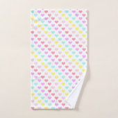 Pastel Love & Hearts BATHROOM TOWEL SET Bad Handdoek (Handdoek)