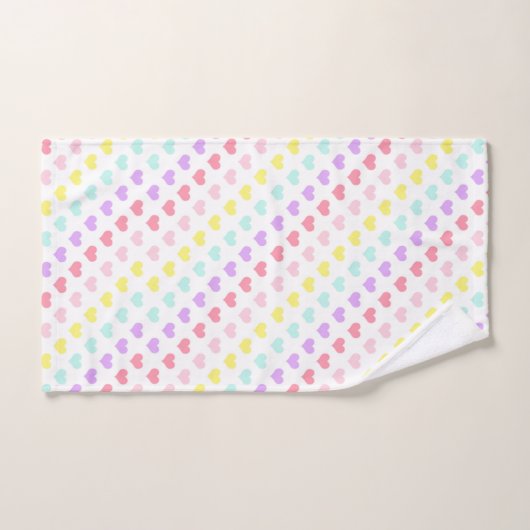 Pastel Love & Hearts BATHROOM TOWEL SET Bad Handdoek (Handdoek)