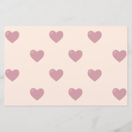 Pastel Love Hearts Briefpapier