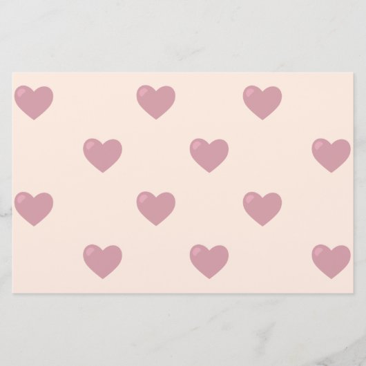 Pastel Love Hearts Briefpapier (Voorkant)