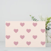 Pastel Love Hearts Briefpapier (Staand voorkant)