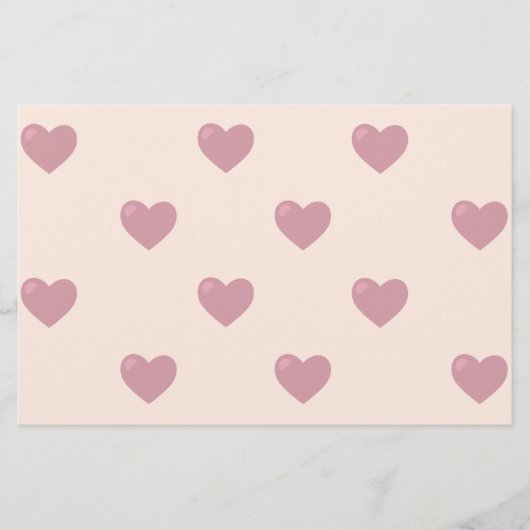 Pastel Love Hearts Briefpapier (Voorkant)
