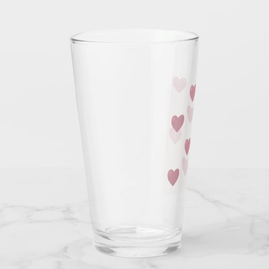 Pastel Love Hearts Glas (Rechts)