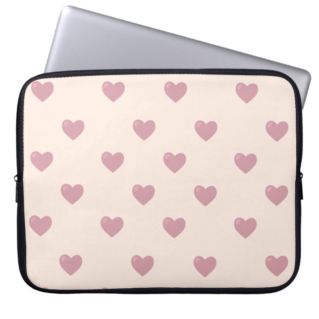 Pastel Love Hearts Laptop Sleeve (Voorkant)