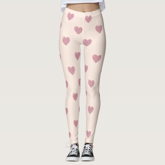 Pastel Love Hearts Leggings (Voorkant)