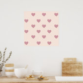 Pastel Love Hearts Poster (Keuken)