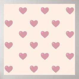 Pastel Love Hearts Poster